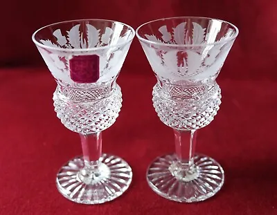 Buy Edinburgh Crystal Thistle Pattern - Pair Of Liqueur Glass - Signed • 55£