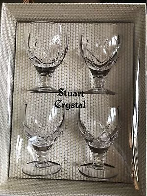 Buy Stuart Crystal Melrose Short Wine  Glasses 80ml X4 New In Box • 29.99£