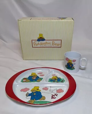 Buy Vintage Toscany Paddington Bear Plastic Melamine Child's Mug & Plate Set 1987 • 18.97£