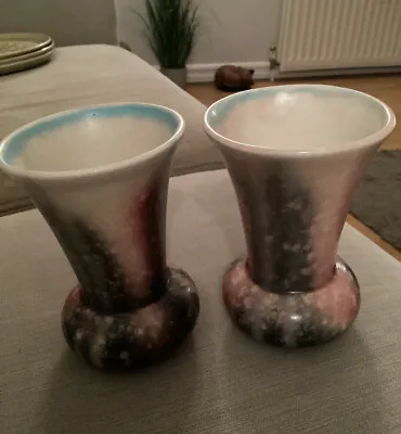 Buy Pair Of Vintage Sylvac Drip Glaze Vases 674 Art Deco Thistle Shape • 14£