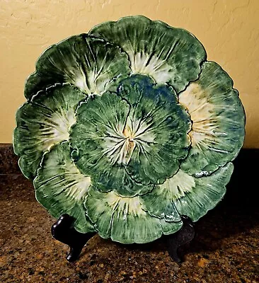 Buy Vtg ABC Bassano Pottery Green Majolica Cabbage  Dish/plate  • 23.62£