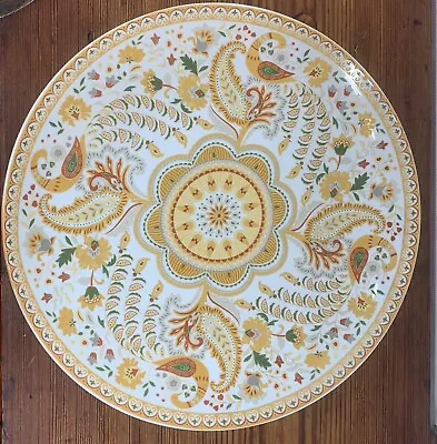 Buy Bright Large Decorative Charger Plate  In Orange Yellow Oriental Design 30 Cm • 18£
