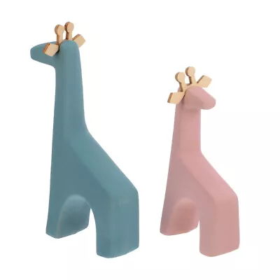 Buy  2 Pcs/Set Ceramic Animal Sculpture Miniture Decoration Desktop Crafts • 22.29£