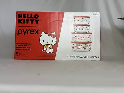 Buy Hello Kitty Pyrex 8 Piece Set/ Glass Bowls With Lids/new In Box • 33.20£