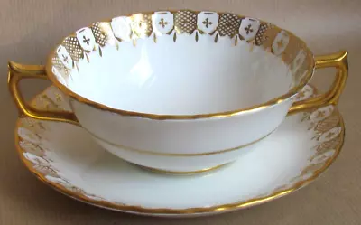 Buy Royal Crown Derby Heraldic Gold Soup Coupes & Underplates (10339b) • 19.50£