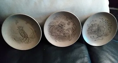 Buy Vintage 3 Poole Pottery Stoneware Animal Plates 5 1/8   • 6£