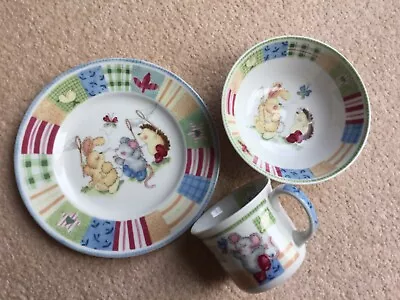 Buy ROYAL DOULTON  M&S COUNTRY BUNCH Children’s  Breakfast Set - Plate, Bowl, Cup • 14£