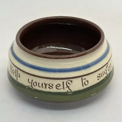 Buy Vintage Longpark Torquay Pottery  Motto Ware Small Sugar Bowl Pot • 5.99£