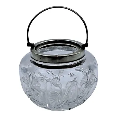 Buy Cut Glass Bowl With Silver Plated Handle For Salt Sugar Or Jam Vintage No Lid • 8.99£