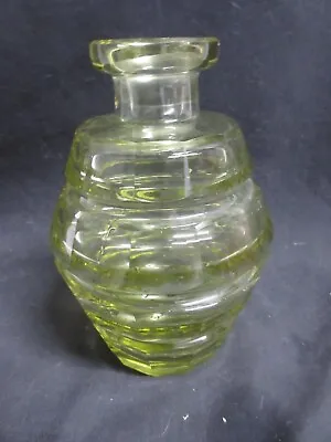 Buy Vtg Blown  Cut Glass Graduated Paneled 6  Tall UNUSUAL AMBER Vaseline Vase, MINT • 17.25£