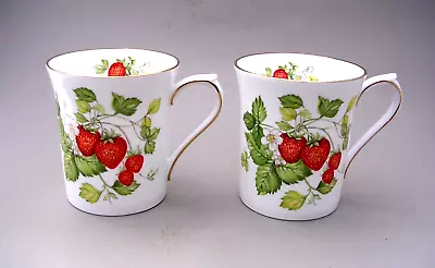 Buy Rosina China - Queen's - Virginia Strawberry -  Two Mugs -  Gold Trim • 15£