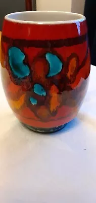 Buy POOLE POTTERY Orange Delphis Vase, Shape 83, Signed By Beverley Mantel • 35£