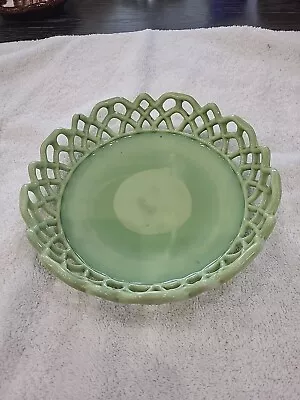 Buy Pale Green Glass Bowl Lattice Unmarked But Super Cool Ashtray Or Fruit Bowl! • 28.30£