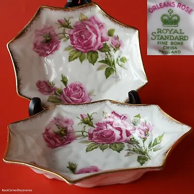Buy 2 Royal Standard Fine Bone China England 'Orleans Rose' 5.5  Sweetmeat Dishes • 18.85£