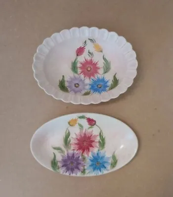 Buy Vintage Edward Radford Pottery England-hand Painted Footed & Oval/trinket/dishes • 5£