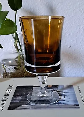 Buy Denby Mirage Amber Brown Cased Glass Water Goblet Danish Modern VTG • 41.20£