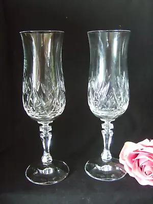 Buy Pair Of Pretty  Lead Crystal Champagne Flutes Glasses Prosecco Cava    (CF6) • 5.99£