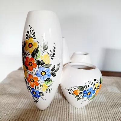 Buy Vtg Mexican Folk Art Pottery Hand Painted Floral Multi Bud Vase Plant Starter • 18.96£