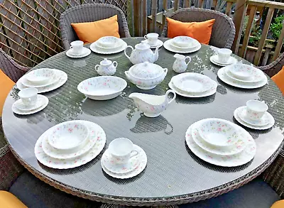 Buy Rare Stunning Wedgwood Rosehip Fluted Dinner Service For Six - 44 Piece • 349.99£