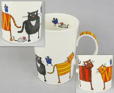 Buy Dunoon Jamboree Whimsical Cartoon Cat Fine Bone China Mug By Sarah Mercer • 17.50£