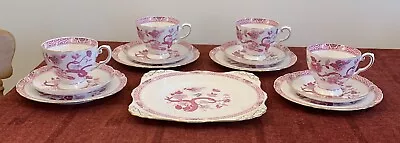 Buy 4 Vintage Tuscan Fine China Trios, Cups, Saucers, Side Plates & Cake Plate • 15£