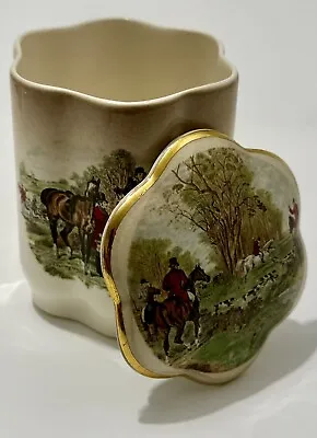 Buy RARE PALISSY WARE - A Royal Worcester Co. China Equine Fox Hunt Sauce Jar/Lid • 32.24£