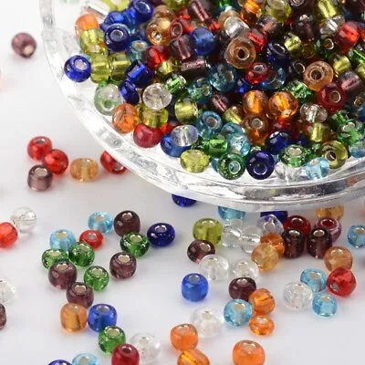 Buy 50g Christmas Festive Mix 4mm Silver Lined Glass Seed Beads - Xmas Beading Craft • 2.15£