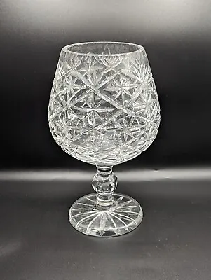 Buy Bohemian Or Irish Cut Crystal Large Oversized Bohemian Brandy Glass Stunning  • 40£