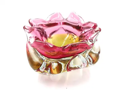 Buy Chribska Glass Ashtray Czech Bohemian Art Glass Bowl By  Josef Hospodka #B • 28£