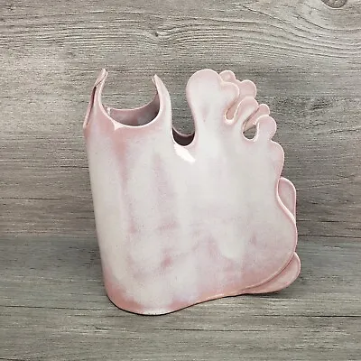 Buy CAROLYN LEUNG Abstract Blush Pottery Hearts Pink Modernist Studio Art MCM Vase • 61.64£