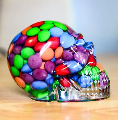 Buy Unusual Sweets Skittles Resin Skull Ornament. Taste The Rainbow. Paperweight • 19.99£