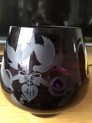 Buy Caithness Art Glass Dark Purple 40th Anniversary Bowl • 7£