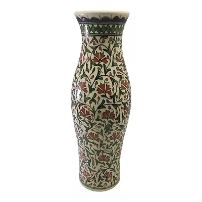 Buy Large Antique Turkish Kutahya Iznik Pottery Vase Floral Vine • 189.64£