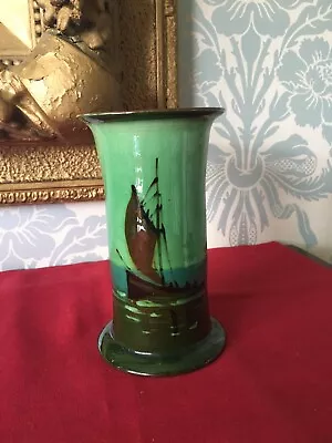 Buy Green Torquay Motto Ware Vase Depicting A Boat/ocean Scene • 5£