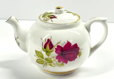 Buy Norfolk Royal Fine Bone China England Red Rose Floral Mini Teapot Collectable • 25.01£