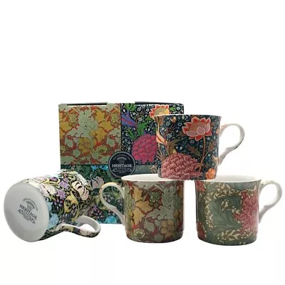 Buy William Morris Mug Set Heritage Morris Collection 4 Fine Bone China Coffee Cups • 25£
