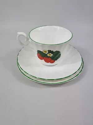 Buy Royal Kendal Fine Bone China Tea Mug With Saucer And Dessert Plate Strawberry • 14.90£