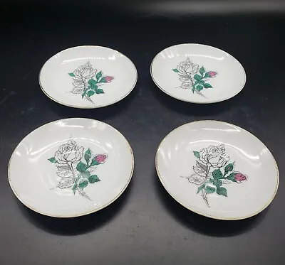 Buy Vintage Set Of 4 Made In Japan Childrens Plates Porcelain 4 3/8  Roses ** • 8.11£