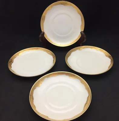 Buy Heinrich & Co Decorative Gold Band Saucers (set Of 4) - Bavarian China • 11.57£