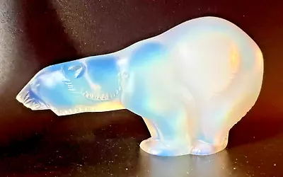 Buy Sabino Opalescent POLAR BEAR Signed Glass Figurine • 126.93£