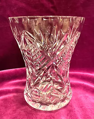 Buy Lovely Heavy Vintage CRYSTAL 15cm Cut Glass Vase - Cylindrical • 7.99£