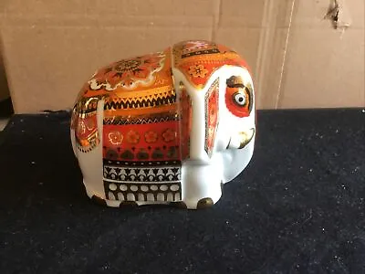 Buy Mlesna Ceylon Porcelain Elephant Tea Caddy With Gold Batik Pattern • 15£