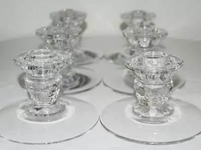 Buy Vintage Fostoria American Cube Clear Glass Candle Holders 3  Tall Set Of 6 • 23.71£