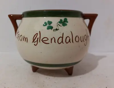 Buy From Glendalough Ireland Carrig Ware Preserve / Mustard Pot Cream And Brown • 4.80£