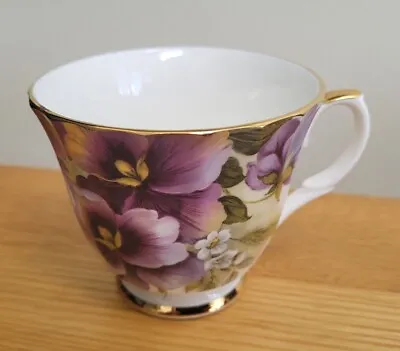 Buy Vintage ROYAL NOBILITA DUCHESS Pansy FLORAL Tea Cup BONE CHINA - Purple & Gold • 9.50£