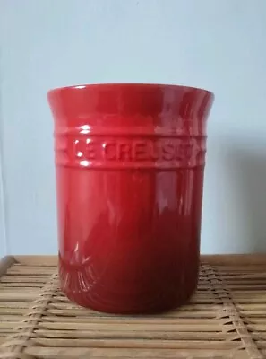 Buy Genuine LE CREUSET Stoneware Utensil Storage Jar - Red - Cerise - 1.1L 15 X12 Cm • 19.99£