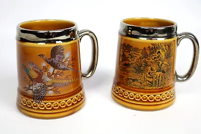 Buy 2 Vintage Lord Nelson Pottery Of England Beer Mug Stein Horse Riding Duck, Quail • 22.99£