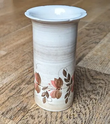 Buy Vintage Jersey Pottery Handpainted Cylinder Vase Ceramic Glazed Autumn Florals • 6.50£