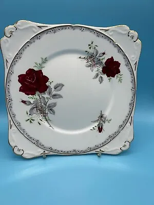 Buy Royal Stafford ROSES TO REMEMBER:  21cms Square Cake Plate - VGC • 9.99£