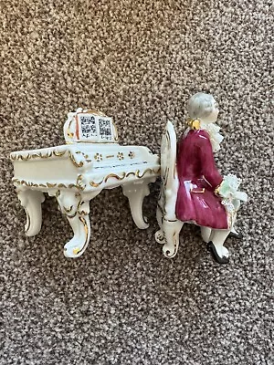 Buy Irish Dresden Porcelain Red Figurine And Piano • 5.50£